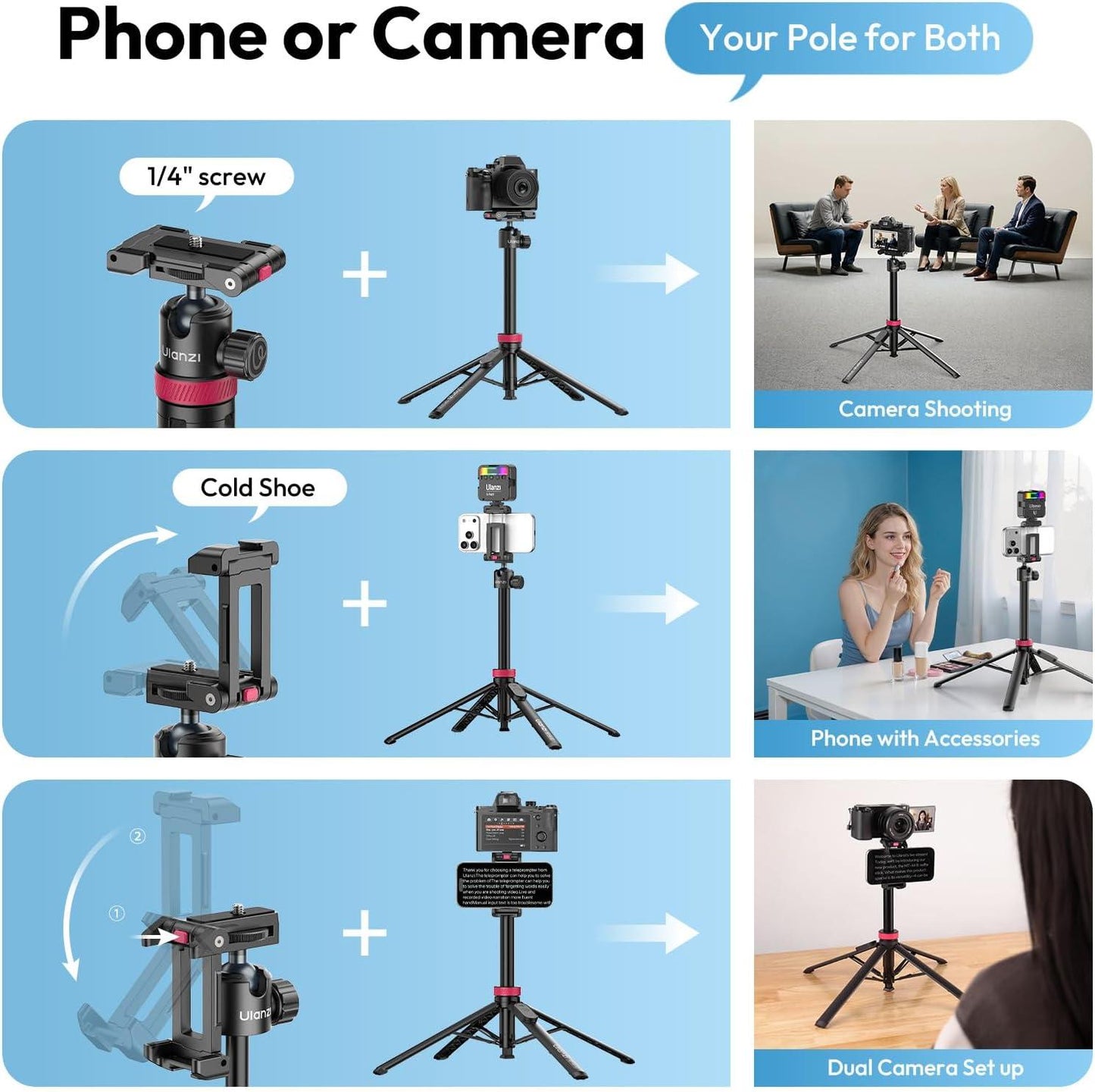 Ulanzi MT-44 Extendable Vlog Tripod & Selfie Stick